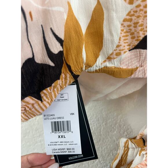 NWT Volcom Vintage Printed Maxi Dress XXL Beach Boho Vacation Resort Casual - Picture 14 of 16